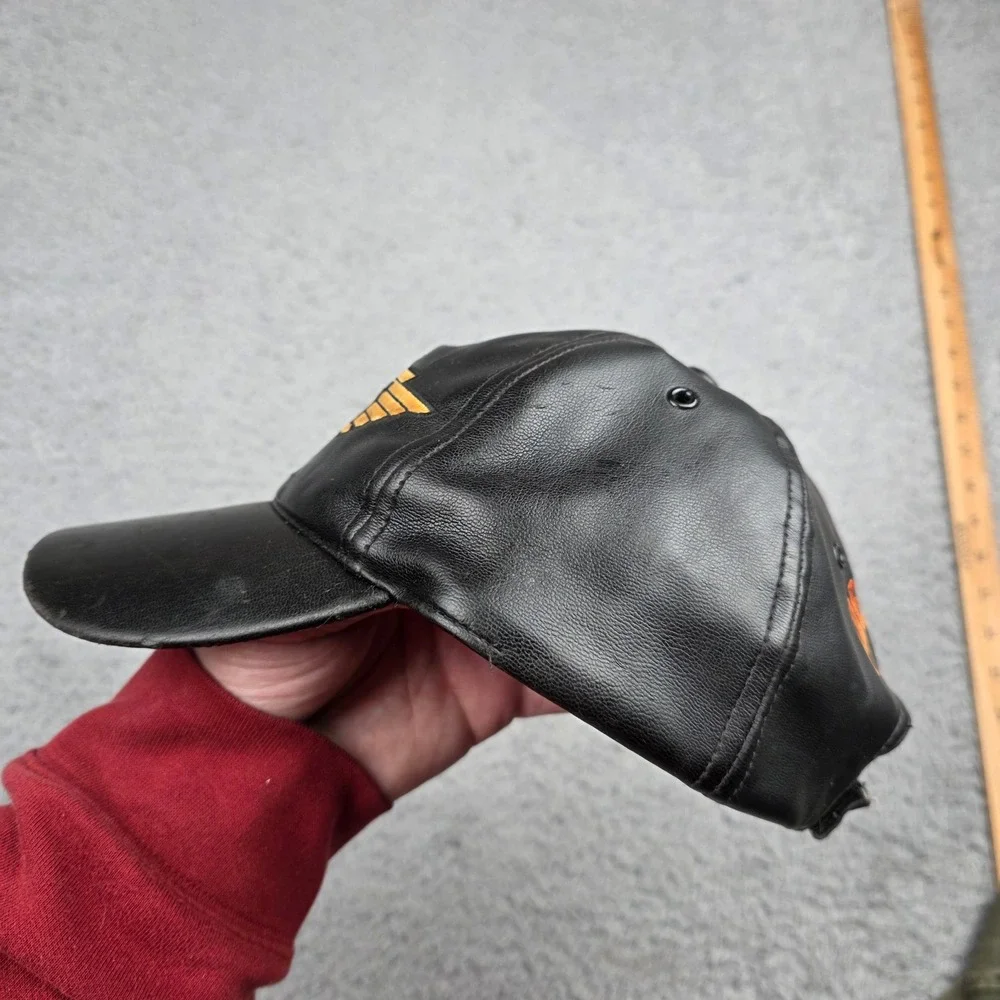 Harley-Davidson Baseball Cap Boys 8/18 Black Faux Leather Ride‎ The Wind Y2K VTG